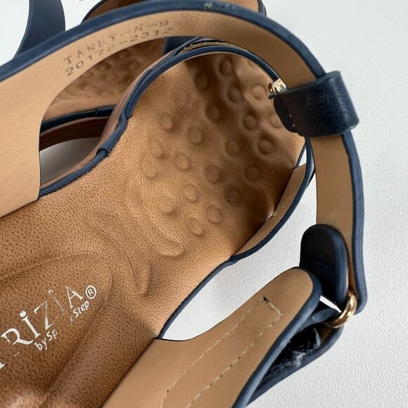 Patrizia Taney Wedge Sandals Womens 9 Comfort T-Strap Slingback Block Heels Blue - Picture 12 of 15